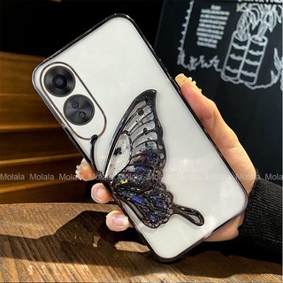 Ốp Lưng Cho OPPO A60 A38 A58 A18 A98 A17 A17K A78 4G 5G Bướm Chảy Cát Lấp Lánh Phong Cách Nữ Thần Ốp Điện Thoại Chống Sốc