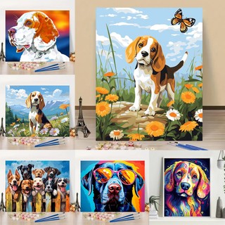 Drofe-40*50cm-tranh tô màu theo số-tranh số hoá-tranh sơn dầu số hoá-Tranh Số Hoá-Tranh số hóa-tranh tô màu theo số-Quà tặng tự làm độc đáo-Trò chơi giảm căng thẳng cho người-lớn và trẻ em Tranh tô màu-Beagle
