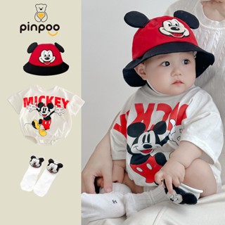 Mùa Hè Bé Trai Và Bé Gái Body Cotton Mềm Mại Quần Áo Cho Bé Hoạt Hình Chuột Mickey Quần Áo Sơ Sinh