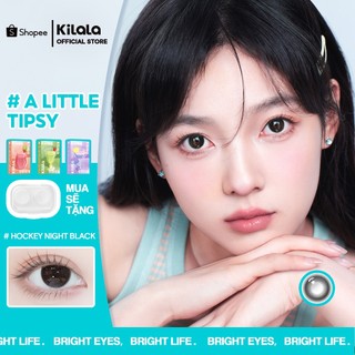 Kính áp tròng Kilala màu đen Hockey Night Black lens cận 6 tháng DIA 14.2mm có độ (0-8) 1 cặp
