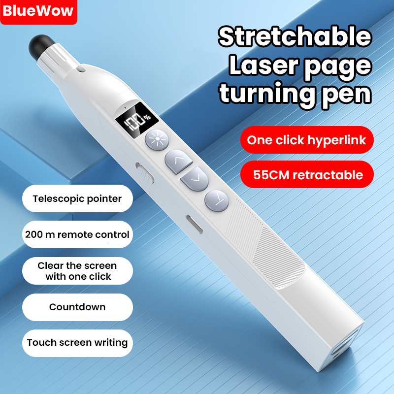 Bút lật không dây BlueWow 2.4GHz PPT Trượt USB Sạc Clicker cho con trỏ trình bày Powerpoint