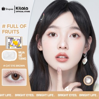 Kính áp tròng Kilala màu nâu Cat Eye Brown lens cận 6 tháng DIA 14.0mm có độ 1 cặp