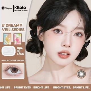 Kính áp tròng Kilala màu nâu Raw Milk Coffee Brown lens cận 6 tháng DIA 14.2mm có độ (0-8) 1 cặp
