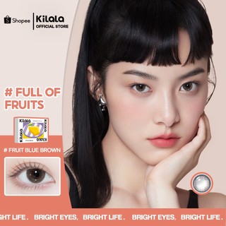 Kính áp tròng Kilala màu nâu Fruit Blue Brown lens cận 6 tháng DIA 14.2mm có độ (0-8) 1 cặp