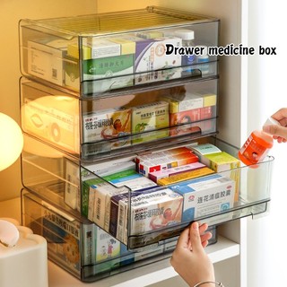 Hộp đựng thuốc trong suốt có thể nhìn thấy Phong cách ngăn kéo Hộ gia đình có thể xếp chồng lên nhau Hộp y tế dung lượng cao Bao bì gia đình nhiều lớp Thuốc kháng nguyên Tổ chức Hộp lưu trữ mặt nạ