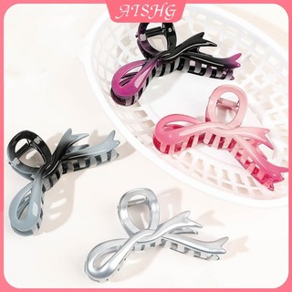 AISHG 11.5cm Acrylic Nơ Tóc Cao Cấp Gradient Tính Khí Đa Năng Cá Mập Kẹp Phụ Kiện Tóc Thời Trang