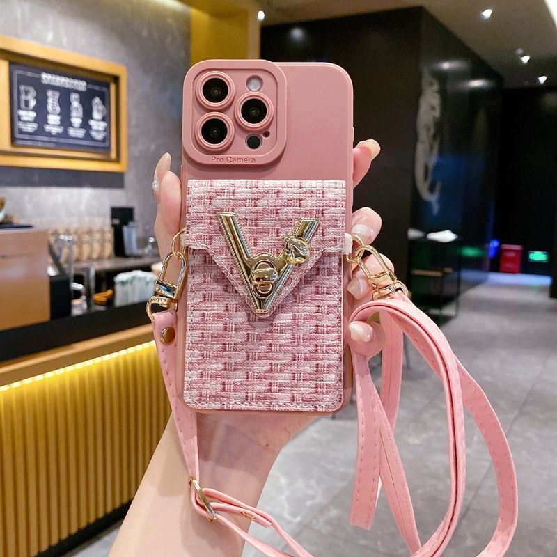 Ốp Điện Thoại Cho iPhone 15 Promax 15 14 13 12 11 Pro Max XS XR 7 / 8 Plus Dây Đeo Ngang Dây Có Ví Túi Ví