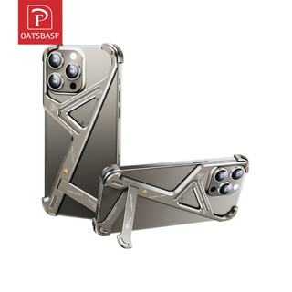  Ốp điện thoại hình học OATSBASF Vỏ điện thoại kim loại cho iPhone 16 ProMax   16 Pro   15   15 Pro   15 ProMax   14 Pro   14 ProMax   13 Pro   13 ProMax Khung túi khí Vỏ chống sốc 