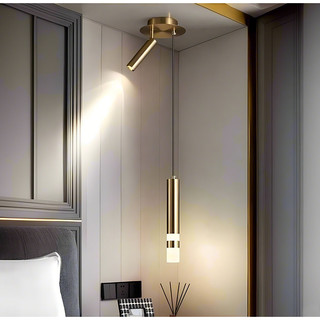  Đèn chùm đầu giường Hiện đại Đơn giản Ánh sáng sang trọng Đường dài Phòng ngủ Quầy Bar Quầy cá nhân Nhỏ tối giản Thiết kế Đèn pha một đầu 