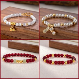 Hạt vòng tay pha lê mắt hổ mã não tự nhiên với vòng tay dệt lụa đàn hồi có thể điều chỉnh Ngọc trai Trị liệu từ tính Sức khỏe Hạt may mắn có thể được sử dụng làm quà tặng sinh nhật cho bạn bè