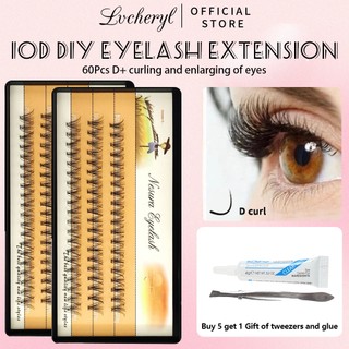 Lvcheryl Bộ Lông Mi Giả Nối Dài Cong 10D D + lông mi giả tự nhiên tự nhiên mi giả chùm