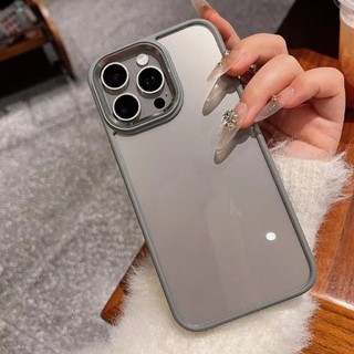 Sang Trọng Ốp Điện Thoại acrylic Trong Suốt Viền Kim Loại Chống Sốc Cho iphone 16 15 14 13 pro max 11 pro max 12 pro max