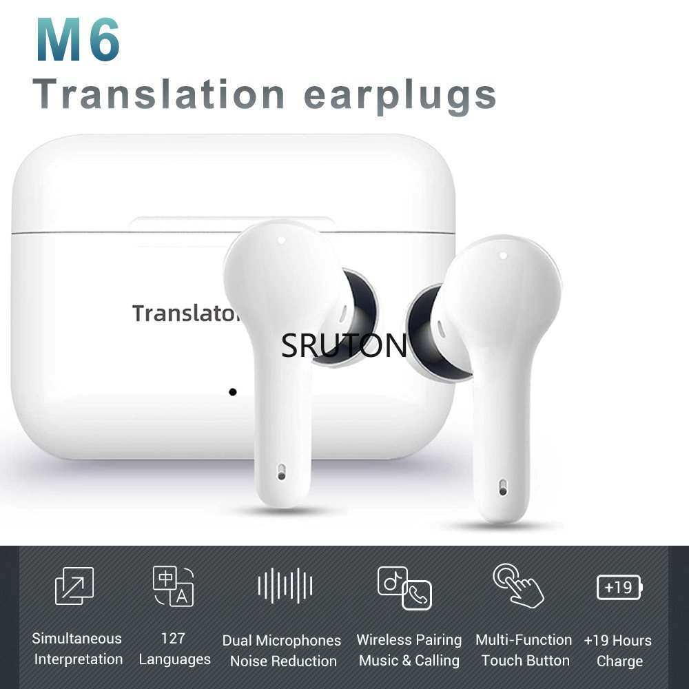 Tai nghe dịch Bluetooth 71 ngôn ngữ ​​ 56 điểm Tai nghe dịch không dây thời gian thực có độ chính xác cao tiện dụng