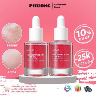  【CHÍNH HÃNG💯 Serum ANUA Niacinamide 10% + TXA 4% giảm thâm nám thâm mụn dưỡng sáng da Dark Spot Correcting Serum 30ml 