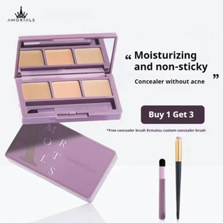  Kem che khuyết điểm ba màu Amortals   Chất lỏng để che vết mụn   Mặt và tàn nhang Amortals Kem che khuyết điểm Mặt trang điểm 