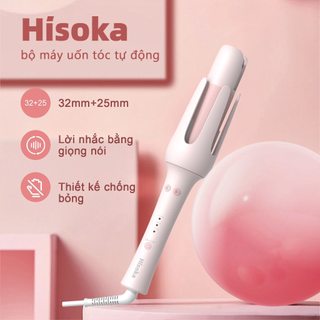 Hisoka máy uốn tóc tự động 2in1 32mm 25mm trục uốn Xoay 360 Độ chống bỏng with Lời nhắc bằng giọng nói