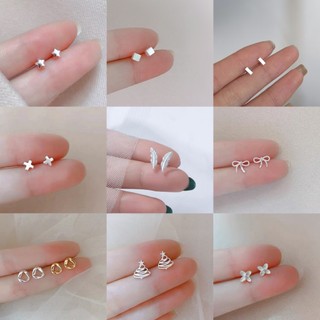 beautycoco🍊Bông tai mạ bạc 925 nhiều kiểu dáng giản đơn phong cách Hàn thanh lịch dành cho nữ