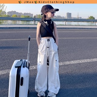 [Hàng có sẵn] Quần bé gái 3-14 tuổi Quần yếm bé gái Thời trang mùa hè Phù hợp với quần trẻ em bé gái Quần cạp cao mỏng thường ngày