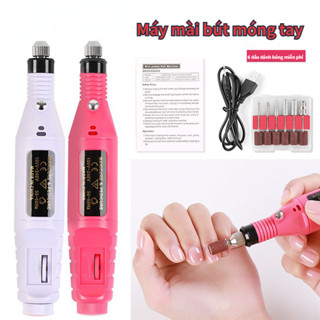 Nail World Máy mài móng Mini Với 6 Đầu Mài Lưỡi Móng Tay Điện Bút Đánh Bóng Móng Tay Phá Sơn Gel Nhanh Chóng Tiện Lợi
