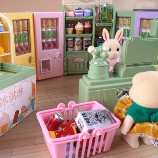 Đồ trang trí cảnh quan vi mô Siêu thị Mini Tủ đông nhỏ Đồ uống Máy bán hàng tự động Đồ chơi Máy tính tiền Mini Tủ kem Nón Đồ chơi thực phẩm Mô hình Mô phỏng Kinh doanh Quà tặng sinh nhật Đồ trang trí