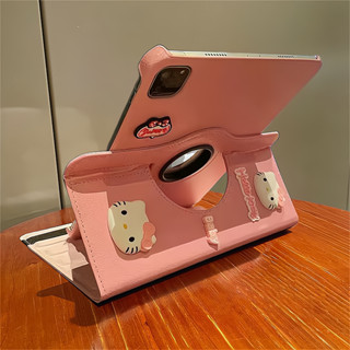 360° Ốp lưng máy tính bảng bằng da lật có thể xoay được với nhãn dán hoạt hình 3D cho Samsung Tab S7 S8 A9 Plus A8 A7 8.7 10.5 Vỏ bọc 11 Inch