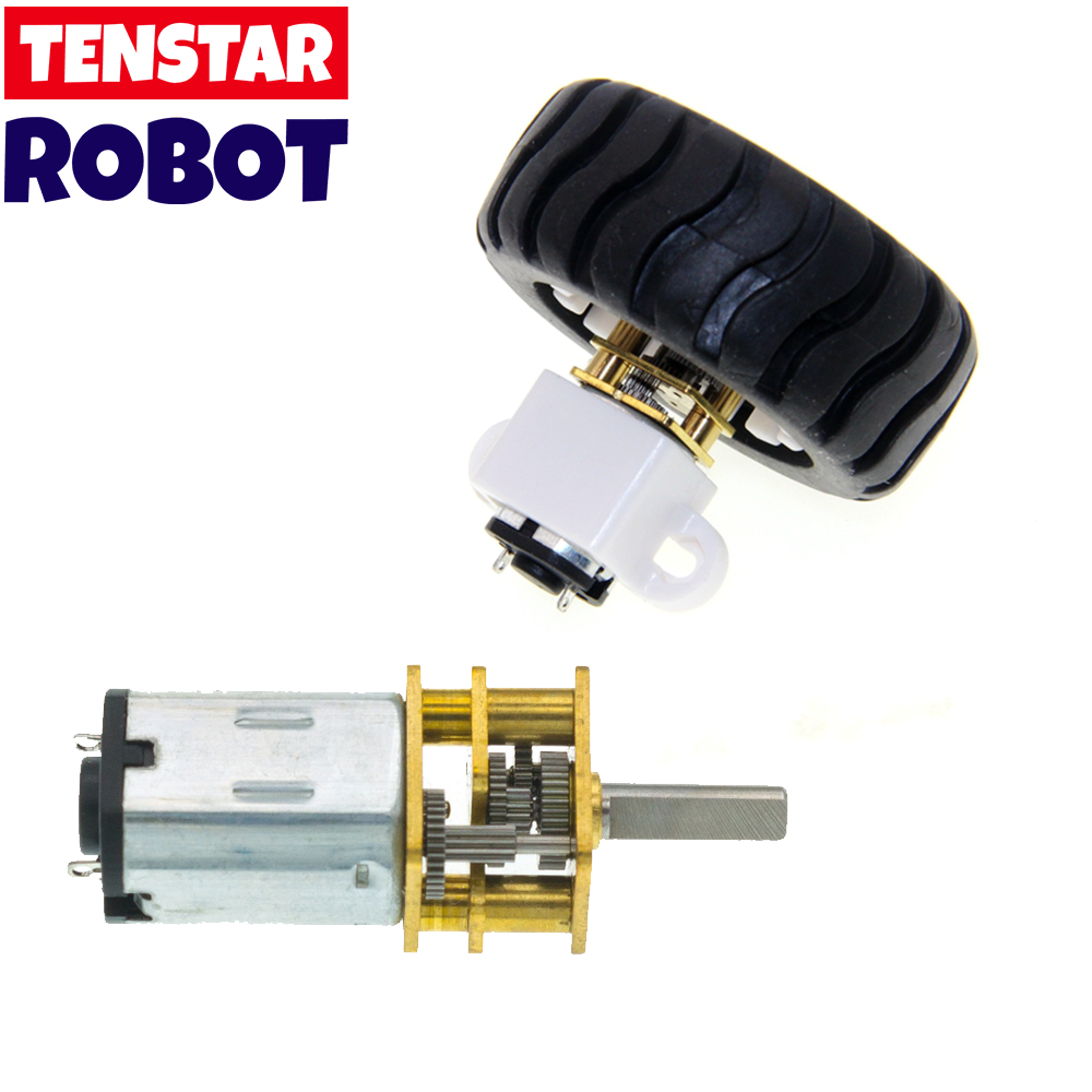 Động cơ giảm GA12-N20 N20 Động cơ giảm bánh răng DC thu nhỏ 6V Động cơ tốc độ thấp với bộ lốp cao su