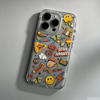 【Graffiti/Transparent Pc hard case】Ốp lưng compatible for iphone 13 14 15 pro max case