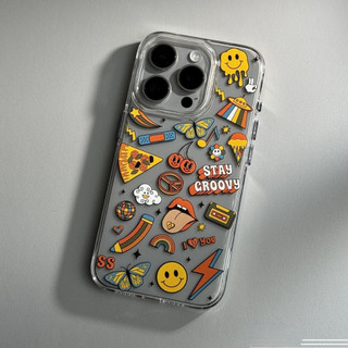 【Graffiti/Transparent Pc hard case】Ốp lưng compatible for iphone 13 14 15 pro max case