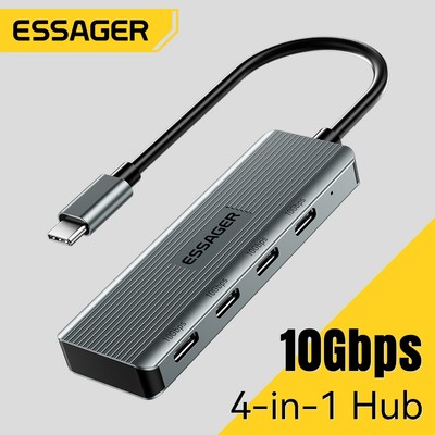 Bộ chuyển đổi bộ chia trung tâm 4 trong 1 Essager Truyền tốc độ cao 10Gbps cho điện thoại máy tính xách tay PC