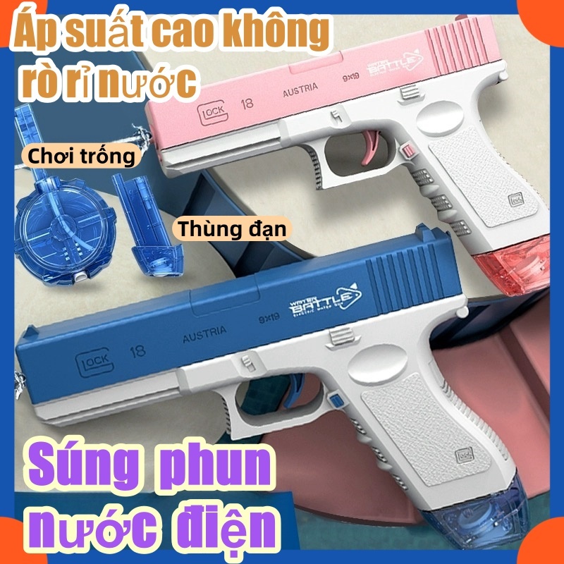 Súng nước glock chất lượng cao Súng phun nước tự động có pin sạc Đồ chơi điện Súng nước có pin sạc USB