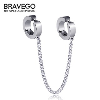 Bravego 1 Đôi Hip Hop Thép Không Gỉ Dây Xích Bông Tai Nam Thời Trang Không Xuyên Kẹp Bông Tai Cá Tính Vòng Bông Tai