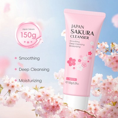 Sữa rửa mặt làm sáng da LAIKOU Sakura Kiểm soát dầu giảm xỉn màu 150g