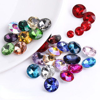 Đá Pha Lê Tròn 12mm 14mm Chất Lượng Cao Đính Trang Sức Nail Quần Áo Phụ Kiện DIY Thời Trang