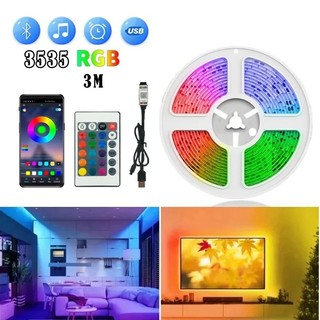 Đèn Led dải USB 3m với điều khiển từ xa 24 phím 3535 RGB Băng Led Phòng tường cho phòng ngủ gia đình Trang trí tiệc Đèn nền TV