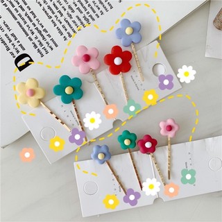 🎀 yakult 🎀kẹp tóc phong cách hàn quốc gốm mềm kẹp tóc hoa nhỏ màu kẹo kẹp bên