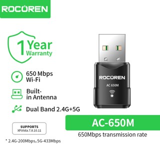  Rocoren 5G 650Mbps Usb Wifi Dongle Adapter Mạng không dây 2.4G   5Ghz 650Mbps Mini Pocket Wifi cho Pc DesktopXP   Vista   7-11 Laptop 