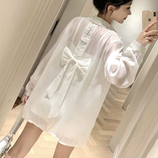 Áo sơ mi của cô hàn quốc Top Women Kim Tuyến Khuy Dáng Ngắn