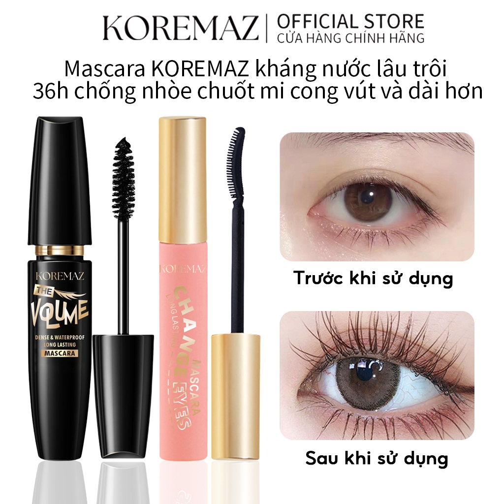 Mascara KOREMAZ kháng nước lâu trôi 36h chống nhòe chuốt mi cong vút và dài hơn