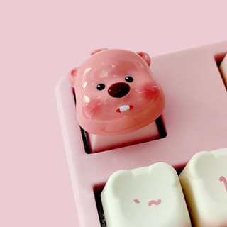 Cá Tính Keycap Beaver Loopy Ruby Cross Axis Bàn Phím Cơ Keycaps Hoạt Hình Dễ Thương Màu Hồng Keycap