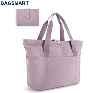 BAGSMART Tote Bag for Women, Foldable Tote Bag With Zipper Large Shoulder Bag Top Handle Handbag for Travel, Work