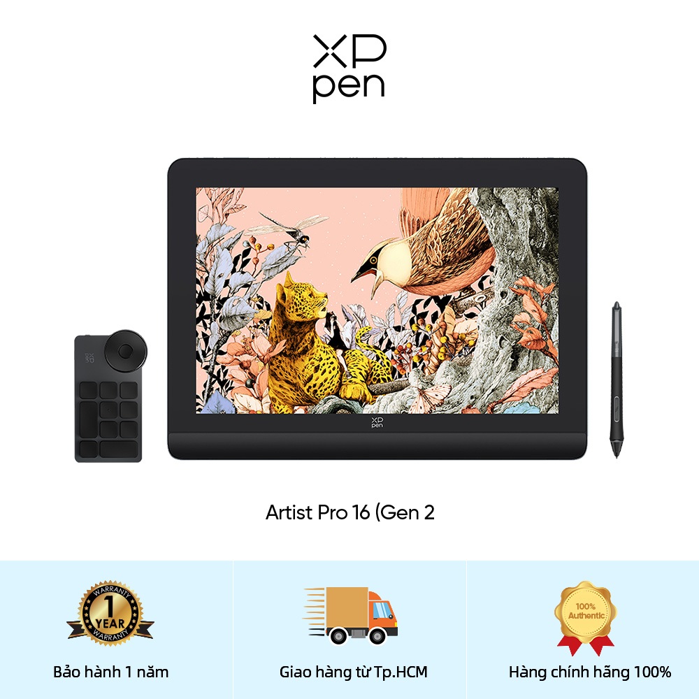 XPPen Artist Pro 16 (Gen 2) Màn hình máy tính bảng đồ họa Màn hình vẽ 16 inch 16K Mức áp suất Độ phân giải 2.5K Windows Android