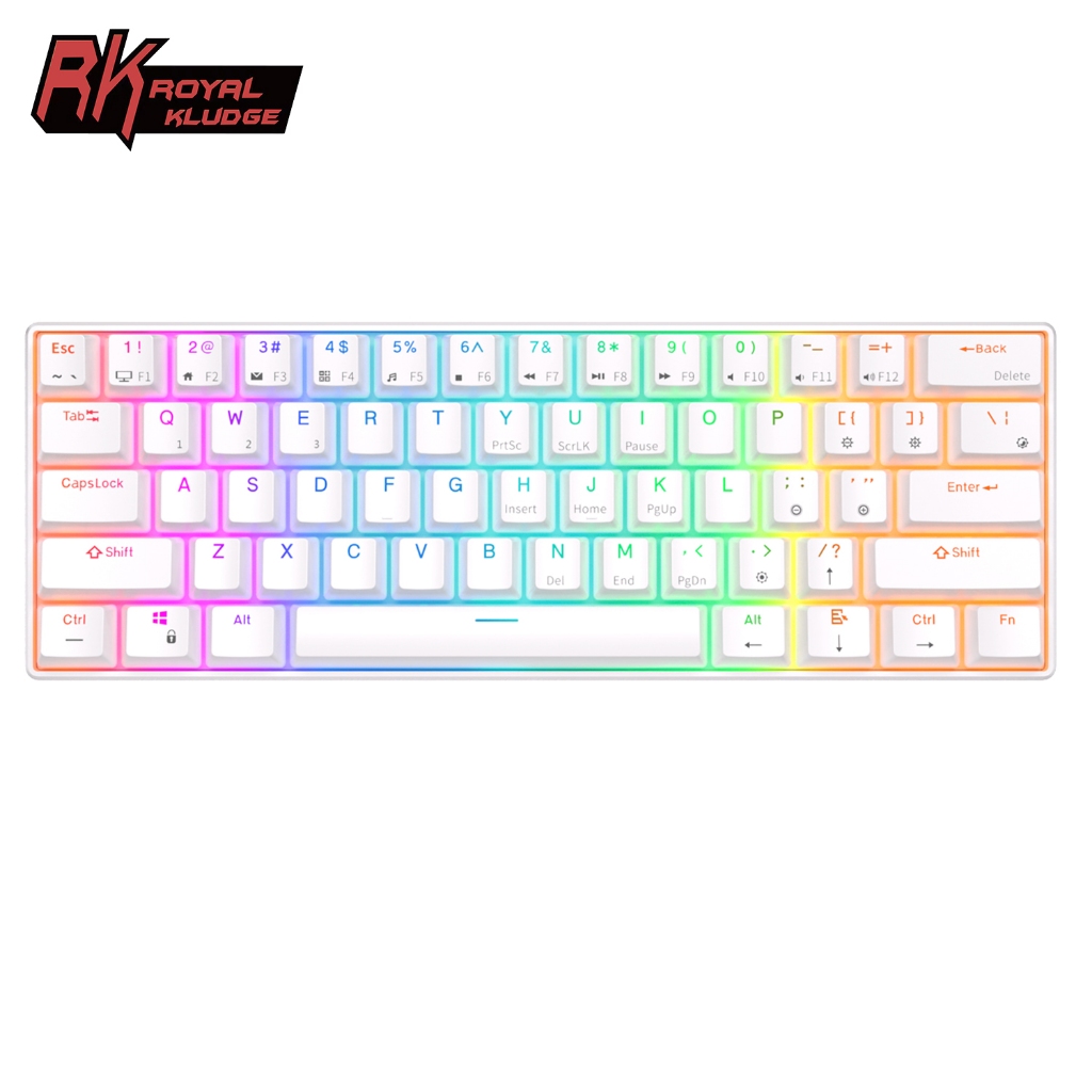 Bàn Phím Cơ rk61 kludge bluetooth 3.0 & usb c Hai Chế Độ Chiếu Đèn Led rgb | BigBuy360 - bigbuy360.vn