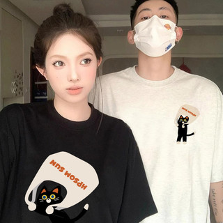 HIIXIIVI Thương Hiệu Mới 100% Cotton Unisex Áo Thun Nữ Tay Ngắn Nam Nữ Baggy Cổ Tròn Rời In Độc Đáo Cặp Đôi Tee