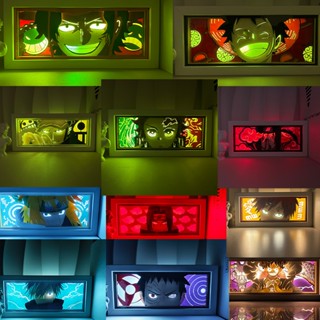 Anime Naruto Demon Slayer Đèn Ngủ One Piece Luffy Dragon Ball pokemon Hộp Đèn LED Hoạt Hình Anime lightbox Manga 3D Đèn Quà Tặng Cho Trẻ Em