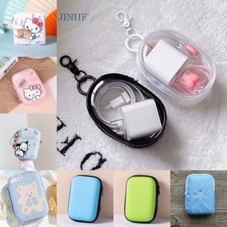 Jinhf al Hộp lưu trữ cáp dữ liệu trong suốt Túi lưu trữ tai nghe du lịch ngoài trời Túi lưu trữ cáp dữ liệu Túi lưu trữ tròn HOT
