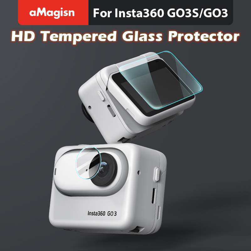 aMagisn Bộ Miếng Dán Màn Hình cho Insta360 GO 3S/GO 3 Kính Cường Lực - Phụ Kiện Insta360 GO 3S