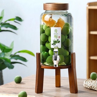 Cao Borosilicate Bayberry Xanh Mận Pha Trái Cây Rượu Hộp Đựng Chai Rỗng Ngâm Rượu Thủy Tinh Chai Rượu Vang Đặc Biệt Bình Kín Có Vòi