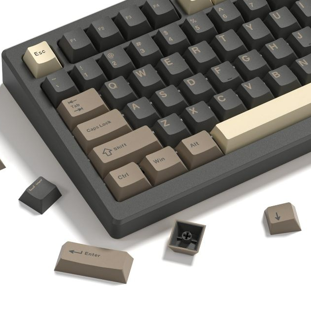 Womier 138 Phím Rrtro Brown PBT Keycaps Cherry Profile Double Shot Custom Key Caps Set cho 60% 65% 70% 100% Cherry Gateron MX Switches Bàn phím cơ
