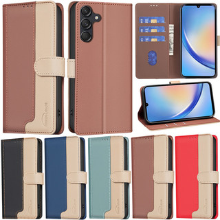  Ốp Lưng Sang Trọng Cho Samsung Galaxy A56 A36 A26 A16 5G A15 A54 A34 A24 A25 5G A14 A23 A53 A33 A73 A04S A13 A12 A32 A22 5G A52S M13 A04 Vỏ Lật Ví Litchi 