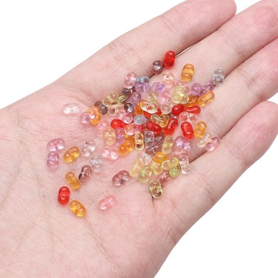 [100 Cái / túi 6x4mm] Acrylic Trong Suốt Hình Đậu Phộng Hạt Cho DIY Vòng Cổ Vòng Tay Bông Tai Trang Sức Làm Phụ Kiện